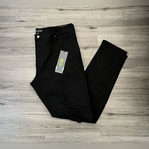 Good Counsel Men’s Plus Size 48WX34 Distressed Thurmond Taper Jeans Black